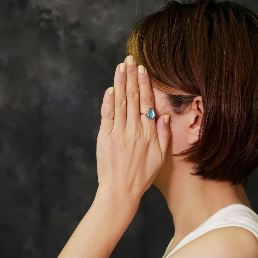 リング 指輪 レディース 18金 18K スターリングシルバー925 うるうる ブルートパーズ ガーネット アメジスト  nanotta ASR004の画像