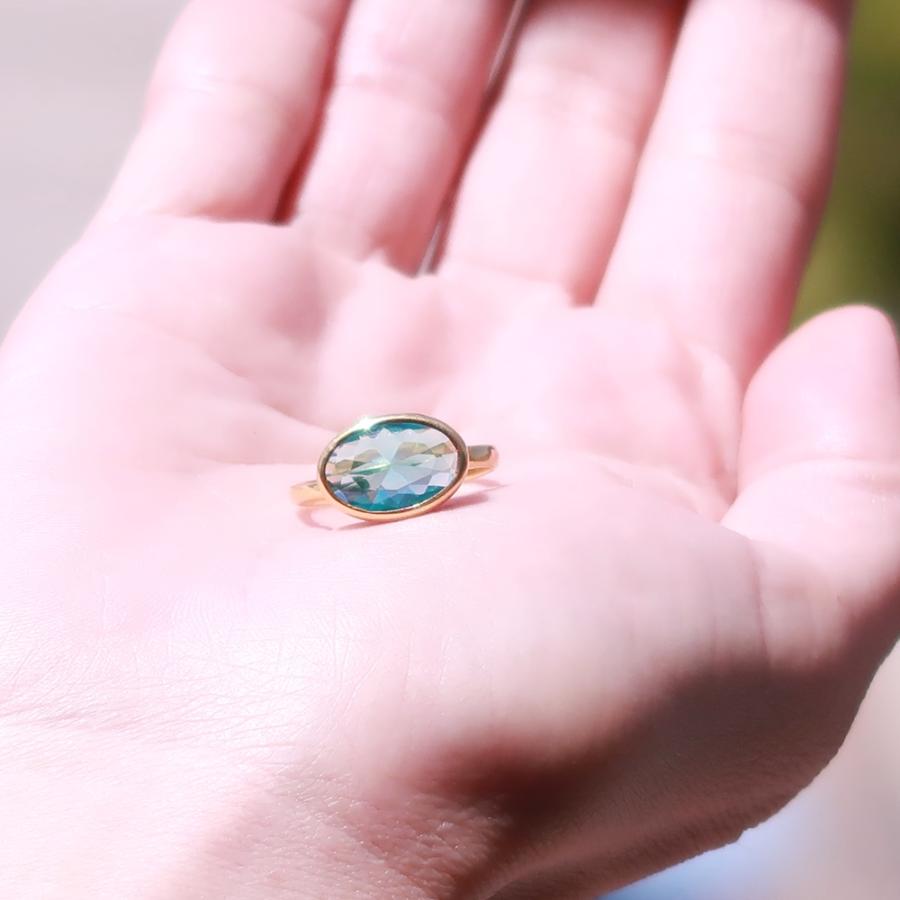 リング 指輪 レディース 18金 18K スターリングシルバー925 うるうる アメジスト ブルートパーズ ズルタナイト nanotta ASR009の画像