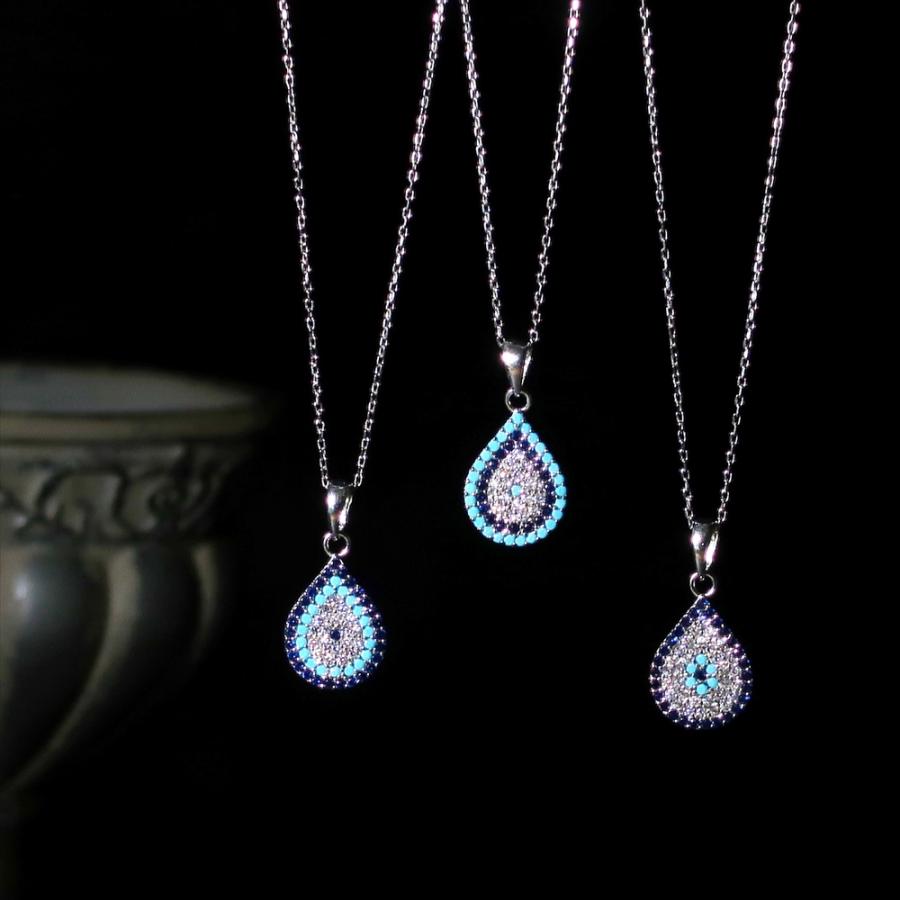 MAYOKE ネックレス レディース シルバー925 ペンダント アンティーク ナザールボンジュウ アミュレット 雫 ド nanotta NNC002 の商品画像