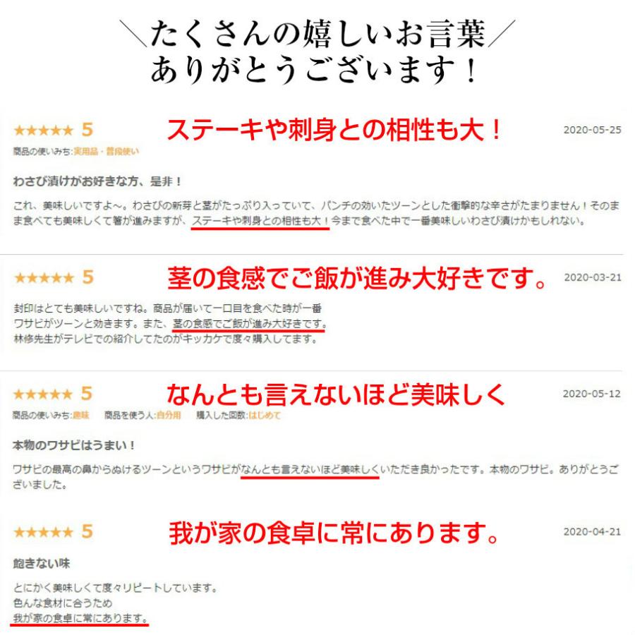 わさび漬け 封印 80g×2個 セット わさび漬 送料無料 静岡 ギフト 敬老の日 漬物 お取り寄せ グルメ プレゼント 高級 わさび ワサビ ご飯のお供 ワサビ漬け｜nanoya｜08