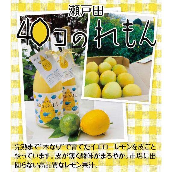 【2本セット】瀬戸田40コのれもん(720ml) 安心安全　皮までまるごと　レモン ストレート果汁 レモンドリンク｜nanpoo｜02