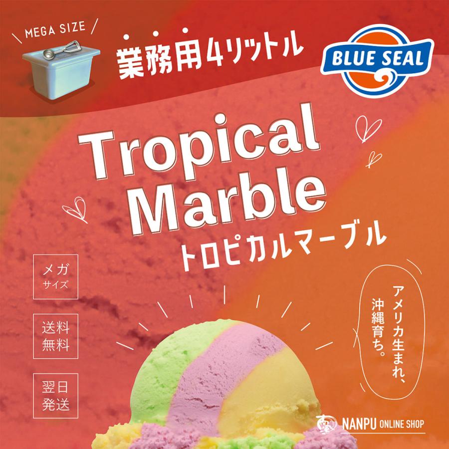 メガ盛り ブルーシールアイス トロピカルマーブル 業務用 大容量 4リットル 沖縄 アイスクリーム ご褒美 ファミリー Blue Seal Ice 南風オンラインショップ 通販 Yahoo ショッピング