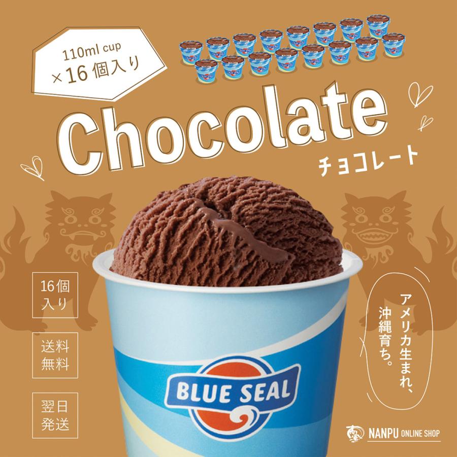 ブルーシールアイス チョコレート 110mlカップ×16個入り 沖縄のアイスクリーム ご褒美 ファミリー BLUE SEAL ICE  Chocolate 4周年記念イベントが