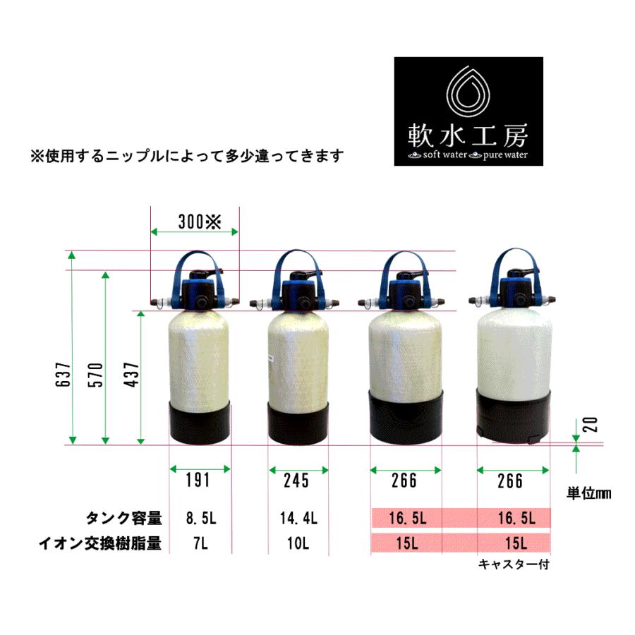 洗車用純水器 バイパスバルブ搭載 イオン交換樹脂7L充填済み : 軟水