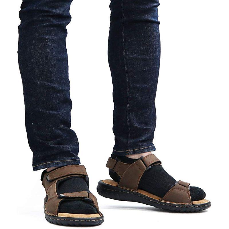 憧れ アシスタント スポーツサンダル メンズ 革 レザー コンフォートサンダル おしゃれ ブラウン S ビーチサンダル Www We Job Com