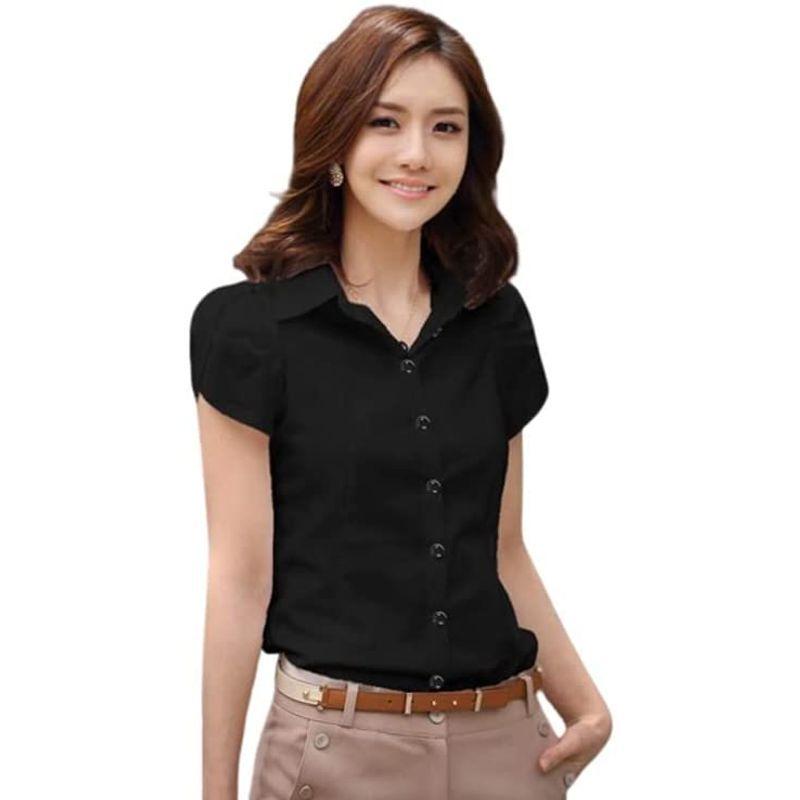 限定セール ネクストグランツ レディース 半袖 トップス ブラウス Y シャツ 白 黒 スーツ インナー カットソー ブラウス レディース シフォン 半袖 Difusoresacusticos Com Ar