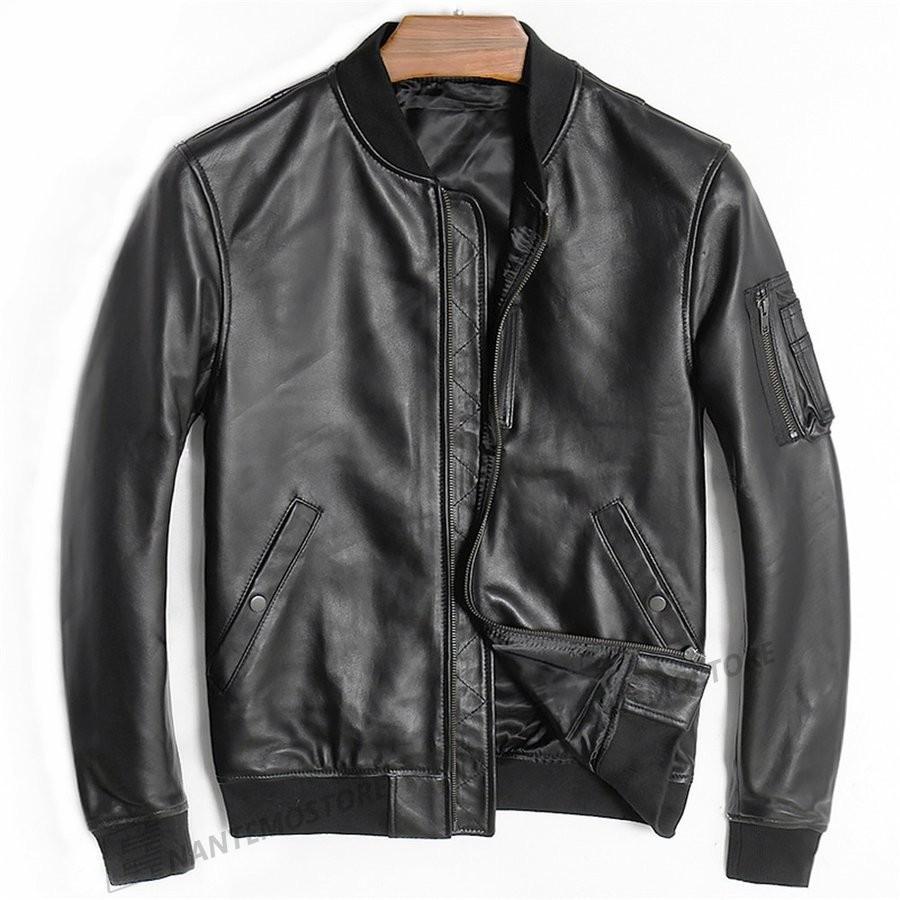 手数料安い ライダース ジャケット メンズ アウター ラム革レザージャケット本革 ミリタリー 立て襟シングル 羊革 アウターブルゾンダブルライダース Ma 1 Gジャン 送料込 Afa Net Co