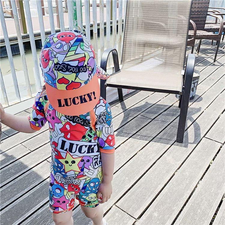 キッズ水着キッズ水着子供子ども女の子ガールズベビー水着赤ちゃん子供水着水着半袖ラッシュガードワンピースカラフルキャラクター柄 ギフ 包装