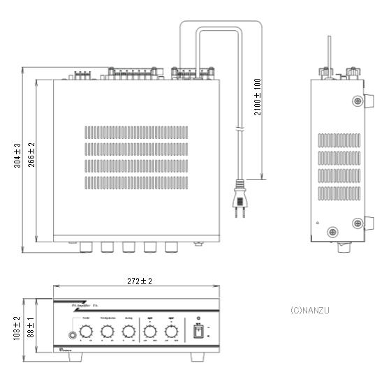 40W棒型エコーマイクのアンプセット FA4ーP525 AC100V