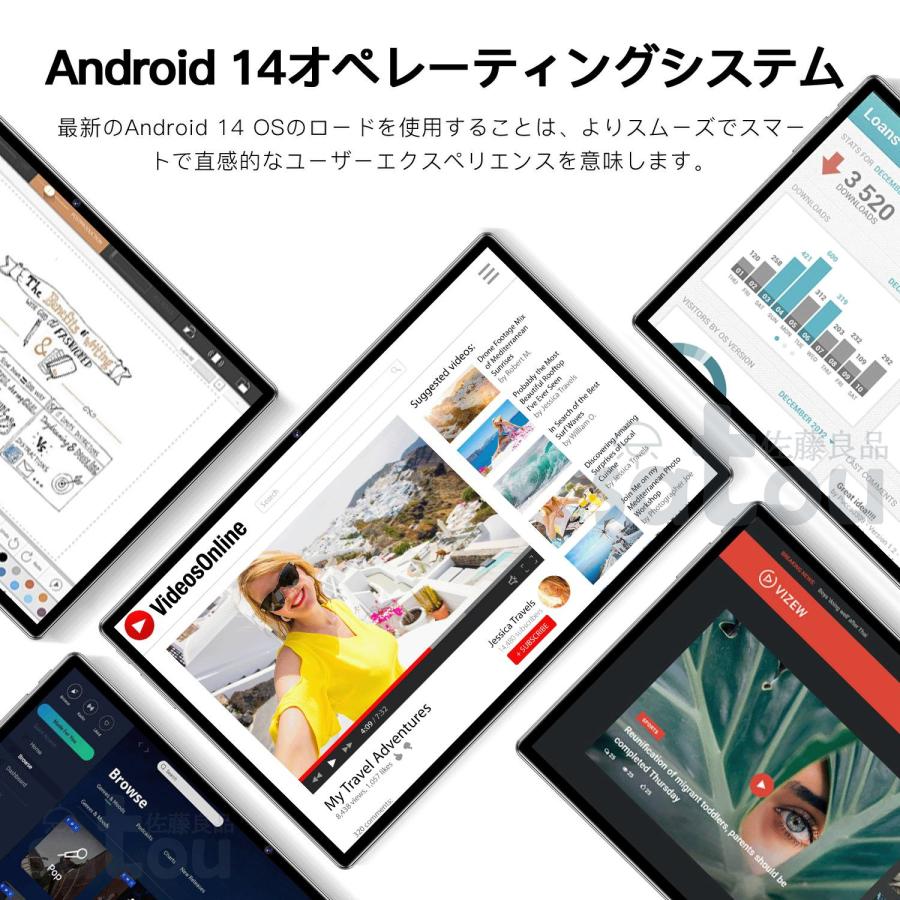 Android14.0 タブレット PC 本体 タブレットセット 10インチ 16+512GB GPS タブレットケース Bluetooth 通話対応 子供向け ネット授業 新品 安い android13｜naokikn｜10