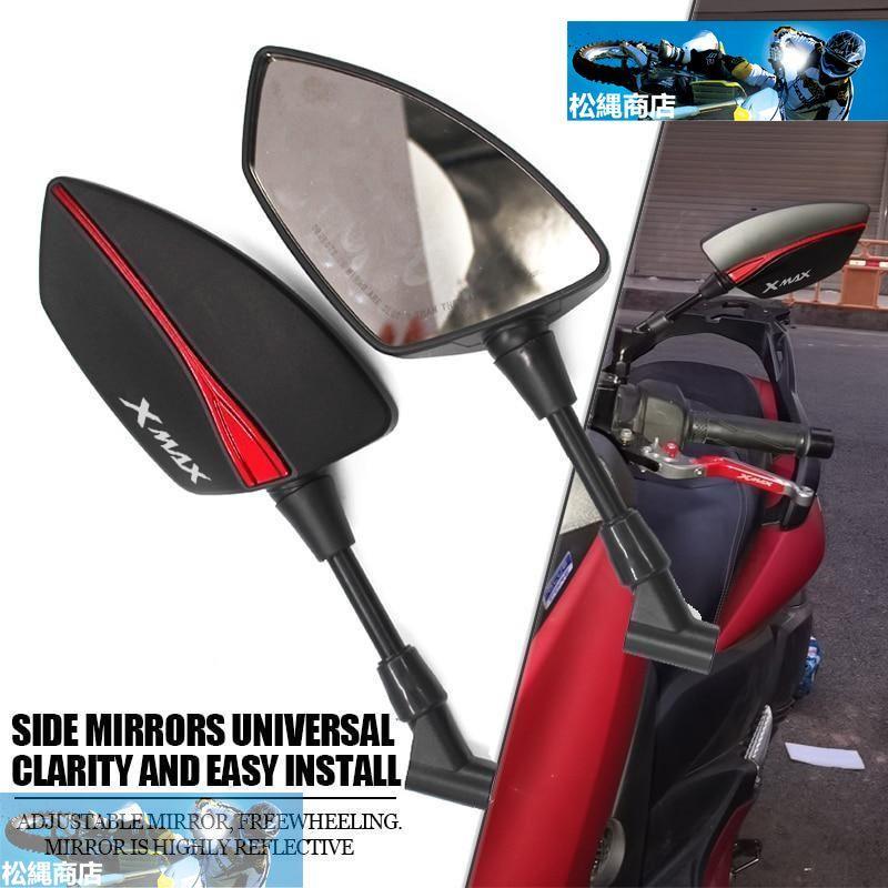 Miroirs Guidon Moto Pour XMAX300 Pour XMAX400 Pour XMAX Pour X-MAX 125 250 300 400 8/10mm Accessoires De Moto Rétroviseur Latéral Rétroviseurs Réglables Partie Latéraux Moto Miroir(Le Noir