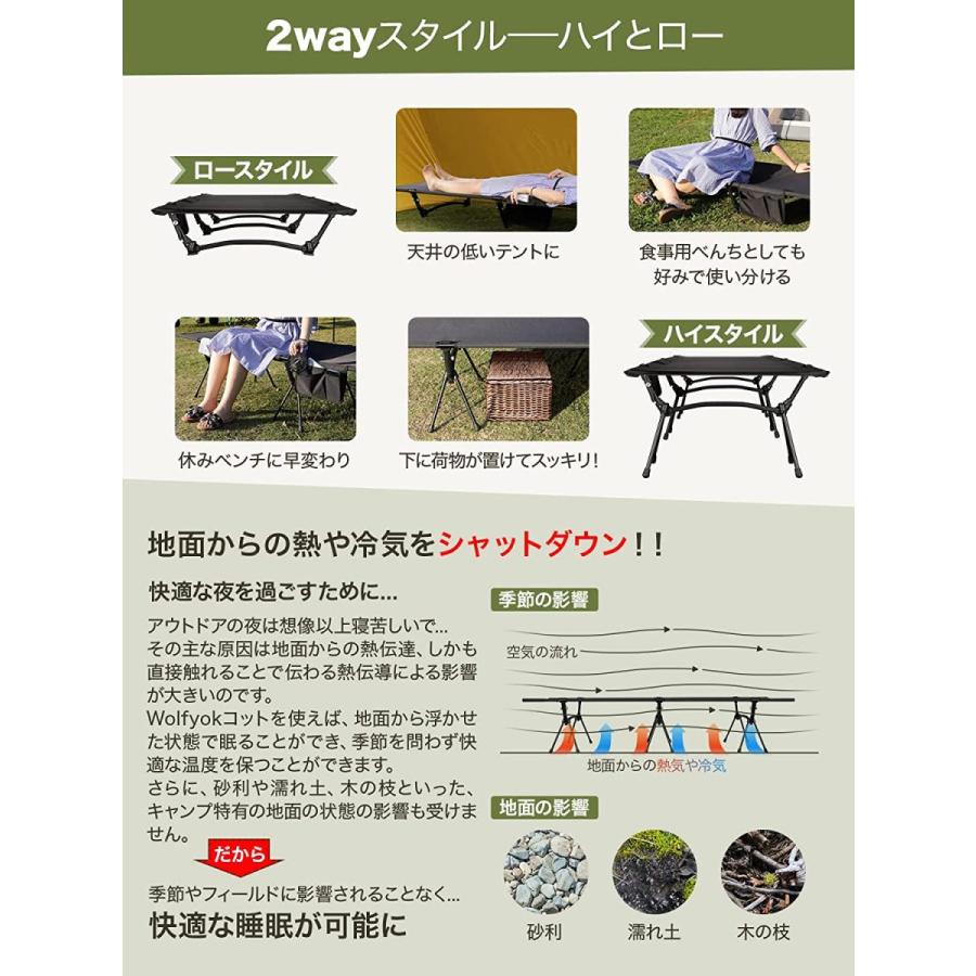 ギフ 包装 キャンプ コット 2way 軽量 高密度600dナイロン 寝心地も耐久性もあり 150kg高耐荷重 折りたたみ アウトドアベッド 寝心地 通気性 Cisama Sc Gov Br