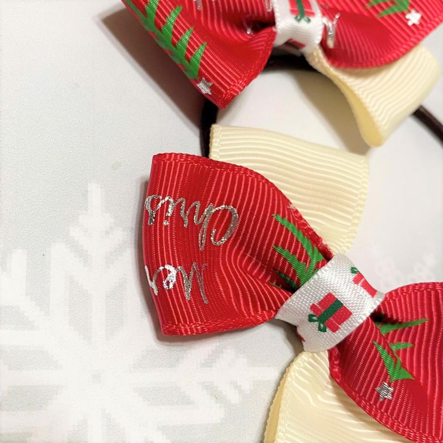 リボンヘアゴム ２個セット 髪飾り クリスマス柄 ネコ柄 グログラン キッズヘアゴム Nr9016azr 手作り雑貨のお店ナオリラ 通販 Yahoo ショッピング