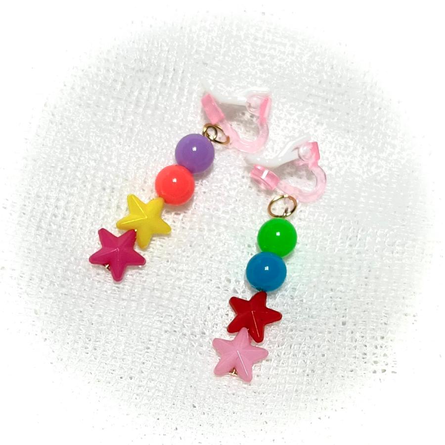 キッズイヤリング パステルカラー キッズアクセサリー 子供用