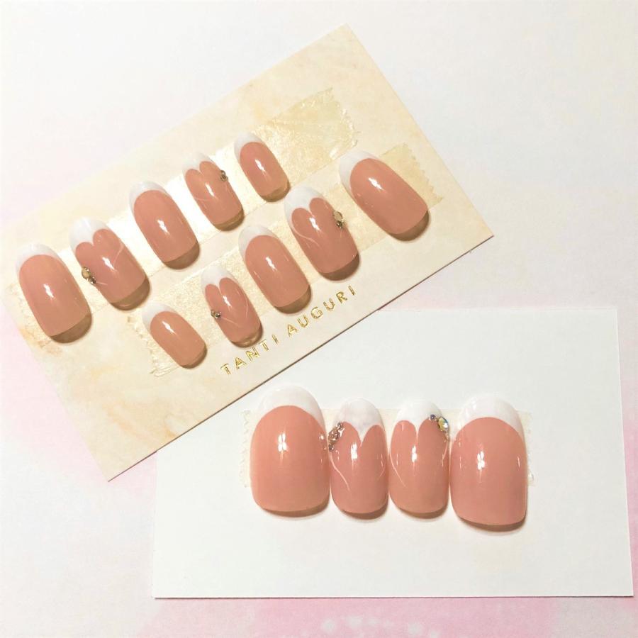 ネイルチップ フレンチハート ネイルアート 付け爪 ハンドメイド Nr91300hkn15 手作り雑貨のお店ナオリラ 通販 Yahoo ショッピング