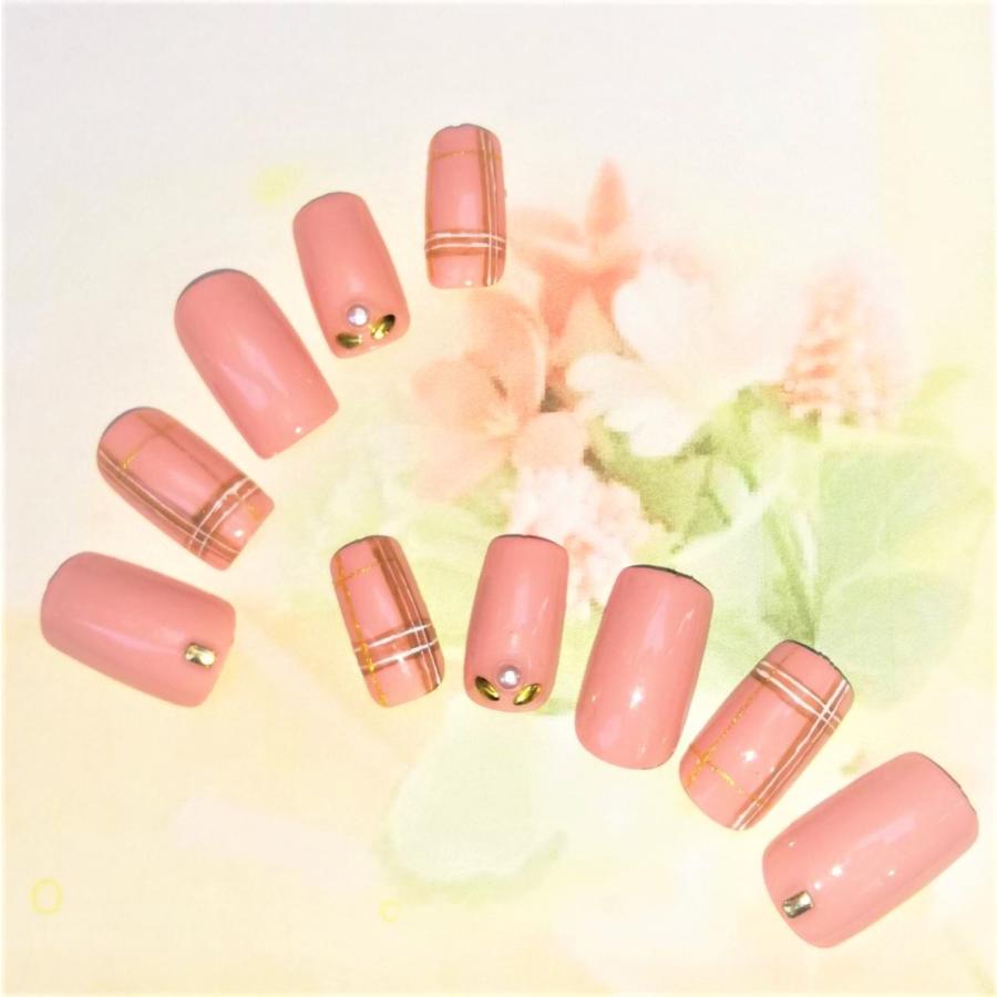 ネイルチップ ベイクドチェック ネイルアート 付け爪 ハンドメイド Nrhkn13 手作り雑貨のお店ナオリラ 通販 Yahoo ショッピング