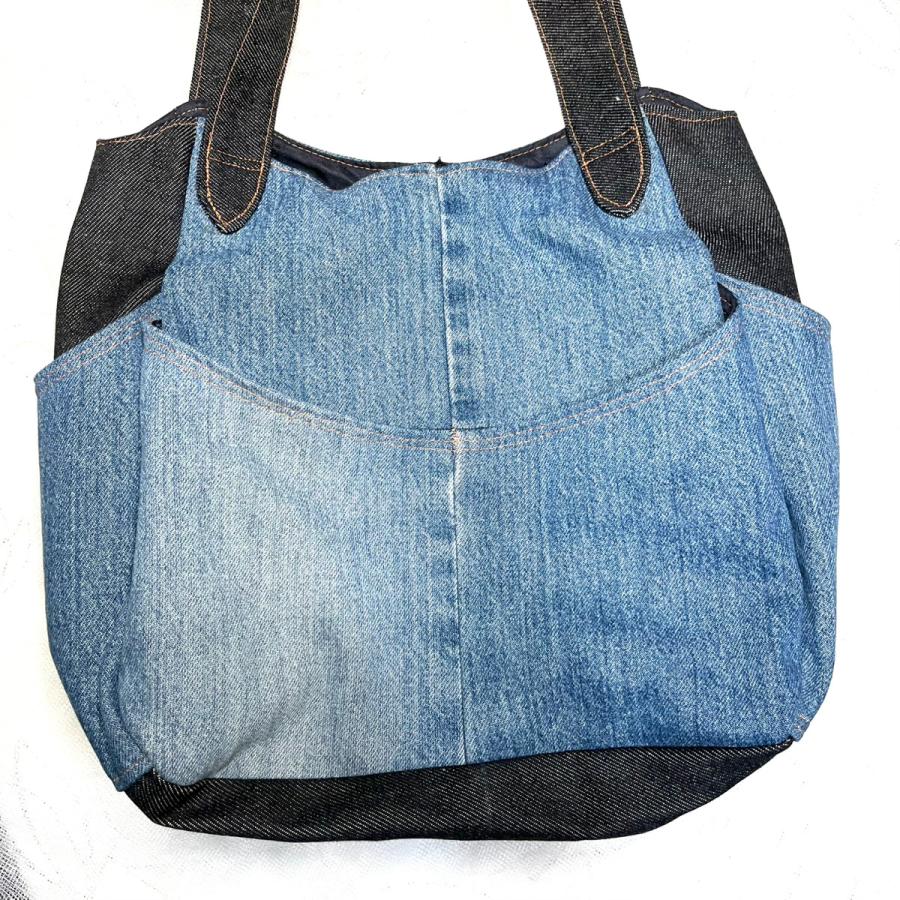 デニムリメイクトートバッグ 布製 マグネットホック ハンドメイド