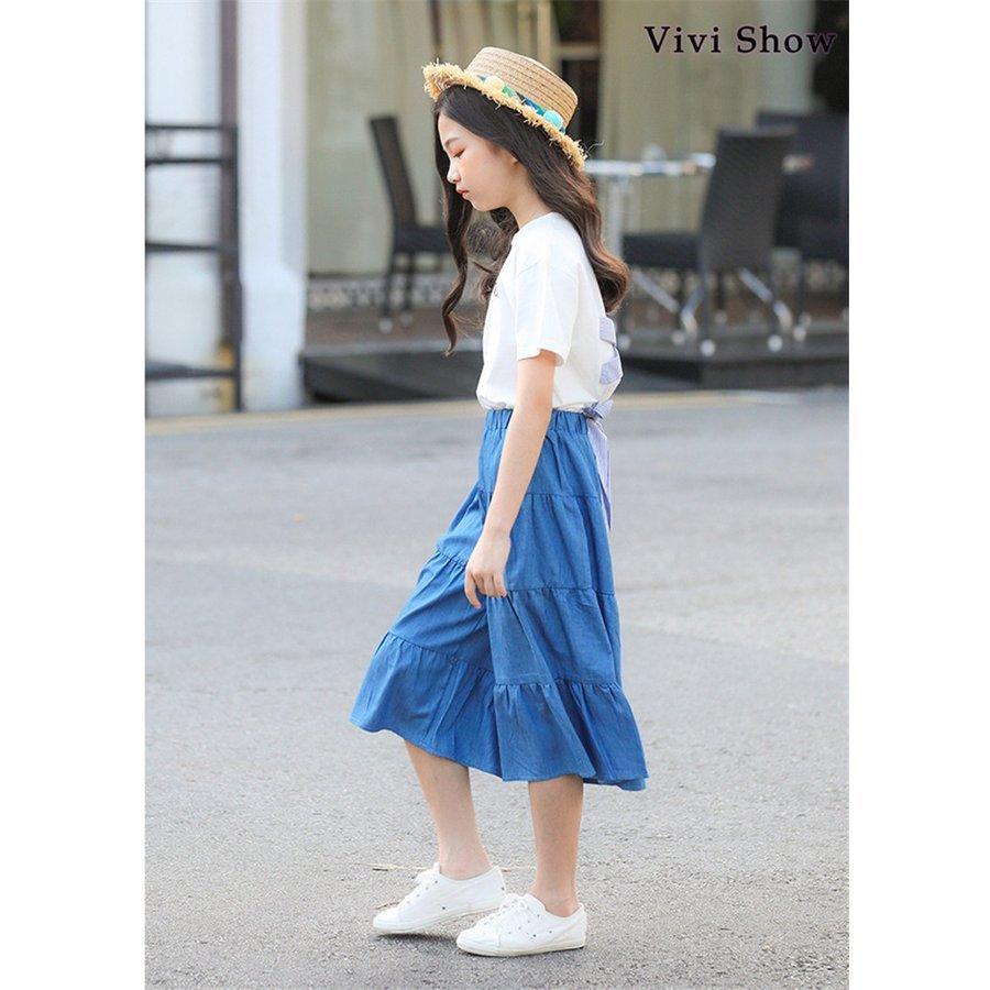 お気にいる 女の子 キッズ セットアップ 子供服 薄手 夏服 女の子 安い おしゃれ セットアップ 子供服 春夏 カジュアル 可愛い おしゃれ ジュニア チュール ロング丈スカート 半袖 Tシャツ 上下セット 2点セット 子ども服 Www Solidarite Numerique Fr