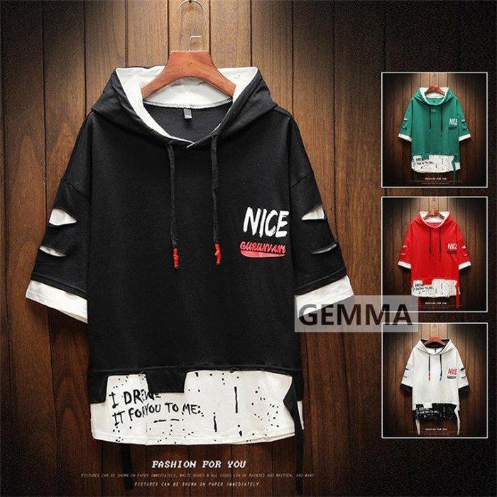 ファッション 履き心地 メンズパーカーtシャツ夏用半袖パーカー薄手切り替えカジュアルおしゃれ夏パーカー夏フード付き Idd3jir5lz Www Totenka Com