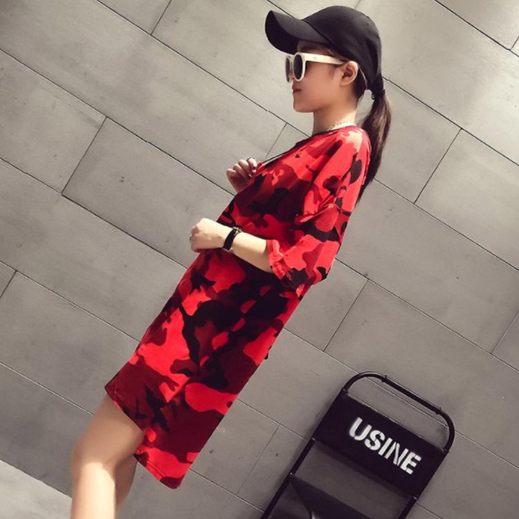 ｔシャツ 半袖 ロングｔシャツ 迷彩柄 カモフラ レディース ゆったり ロング丈 シャツ ワンピース 上着 トップス カジュアル シンプル 可愛い お 安い購入