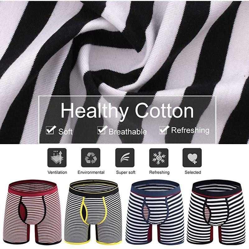 M MOACC Men's Boxer Briefs Underwear 4 Set Multi Pack Classic Stripe L｜nap-store｜03
