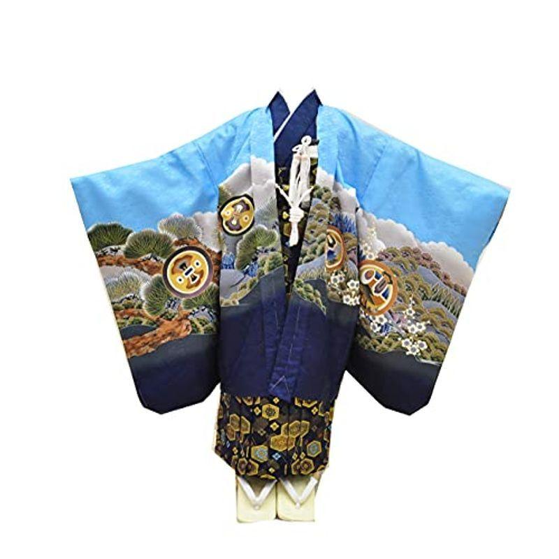 通販のお買物 きものひろば悠特価 七五三 着物 男の子 5歳 男児 羽織 袴セット 全6種 青色 紺色 黒色 金色 銀色 ブルー 空色 鷹 龍 兜 7 ネット店舗 Ssl Daikyogo Or Jp