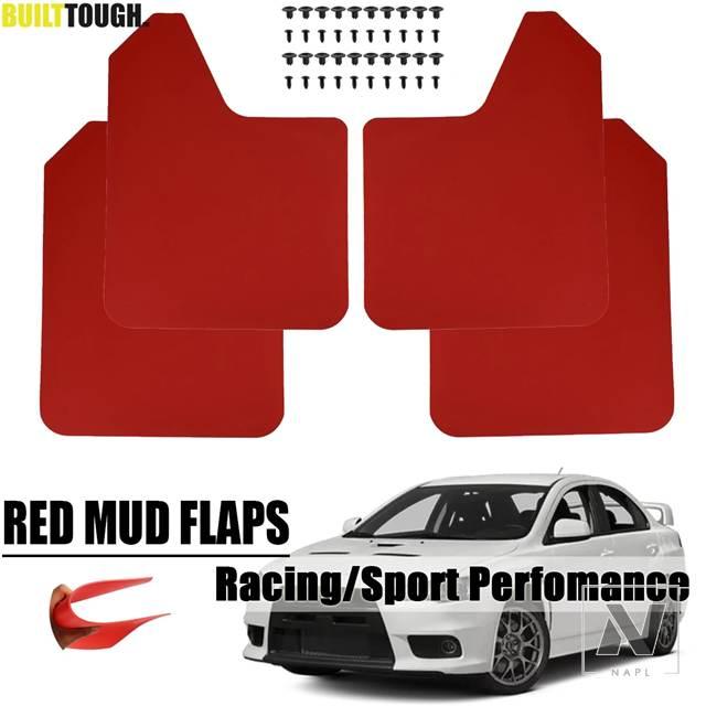 Lancer Evolution ランエボ　x マッドフラップ 並行輸入品】三菱 赤マッドフラップ ランサーエボリューション EVO X 4