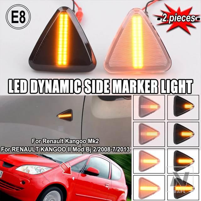 並行輸入品】2個 ルノーカングー II 2008-2013 ダイナミック LED