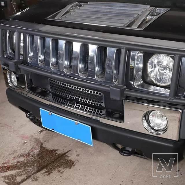 HUMMER ハマーH2フロントグリル　黒 並行輸入品】ハマーH2 2003-2009 ABS ブライト カーフロントバンパー 2
