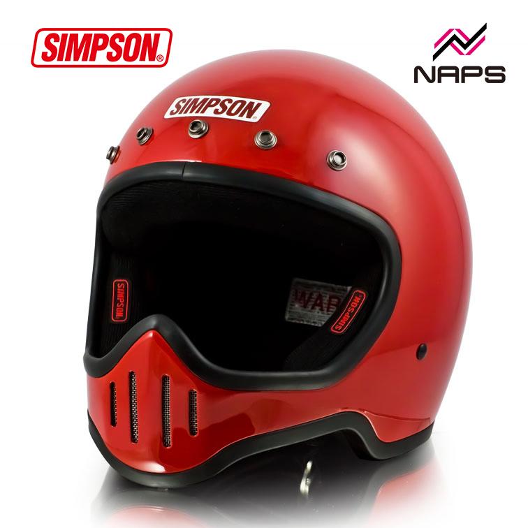 SIMPSON シンプソン ヘルメット M50 フルフェイス レッド 3サイズ M L LL クラシック PSC SG ヘルメット バイク オートバイ 用品 | SIMPSON（バイク）