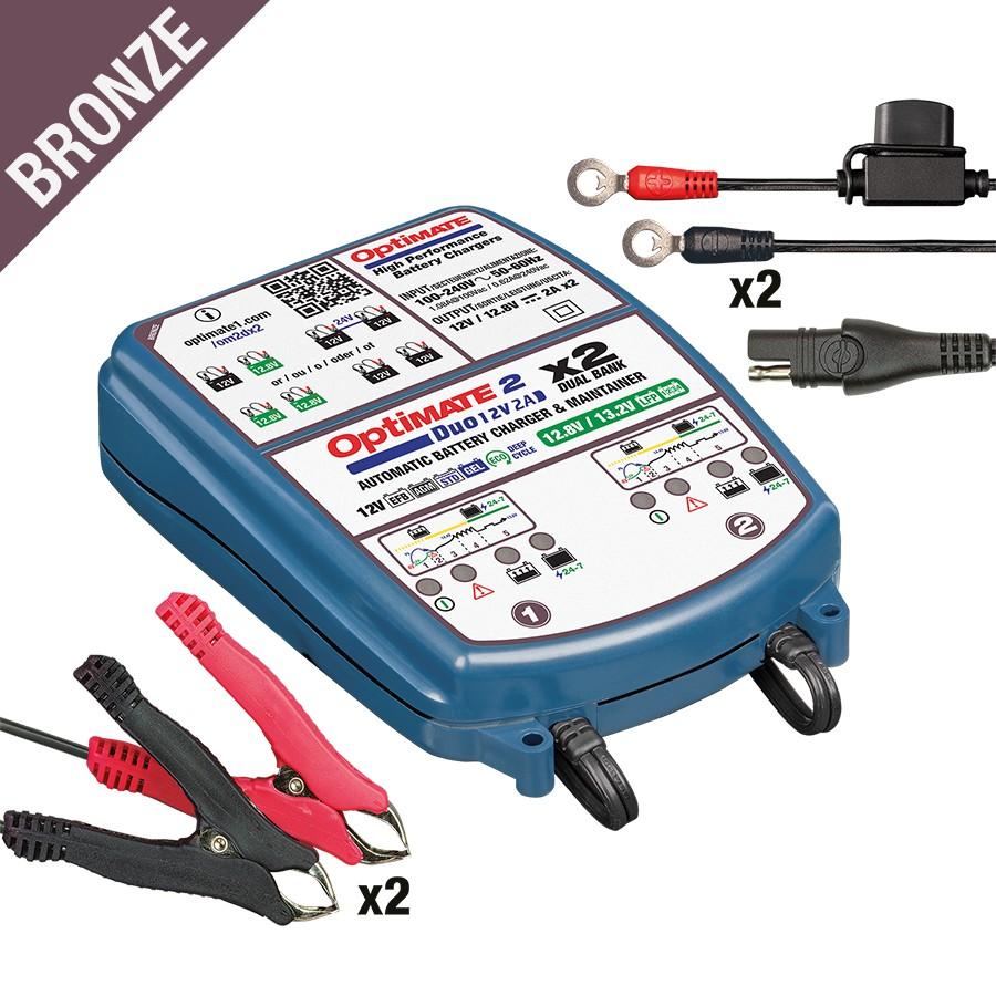 OptiMate 2 DUO x 2 BANK オプティメイト2 デュオ 2バンク バッテリー充電器 TM-567 回復充電 フルオート充電 全自動充電_1