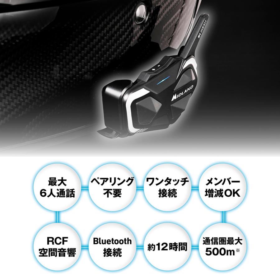 ミッドランドインカム R1 MESHシングルパック2台セット MIDLAND（ミッドランド） インカム R1 MESH シングルパック C1585