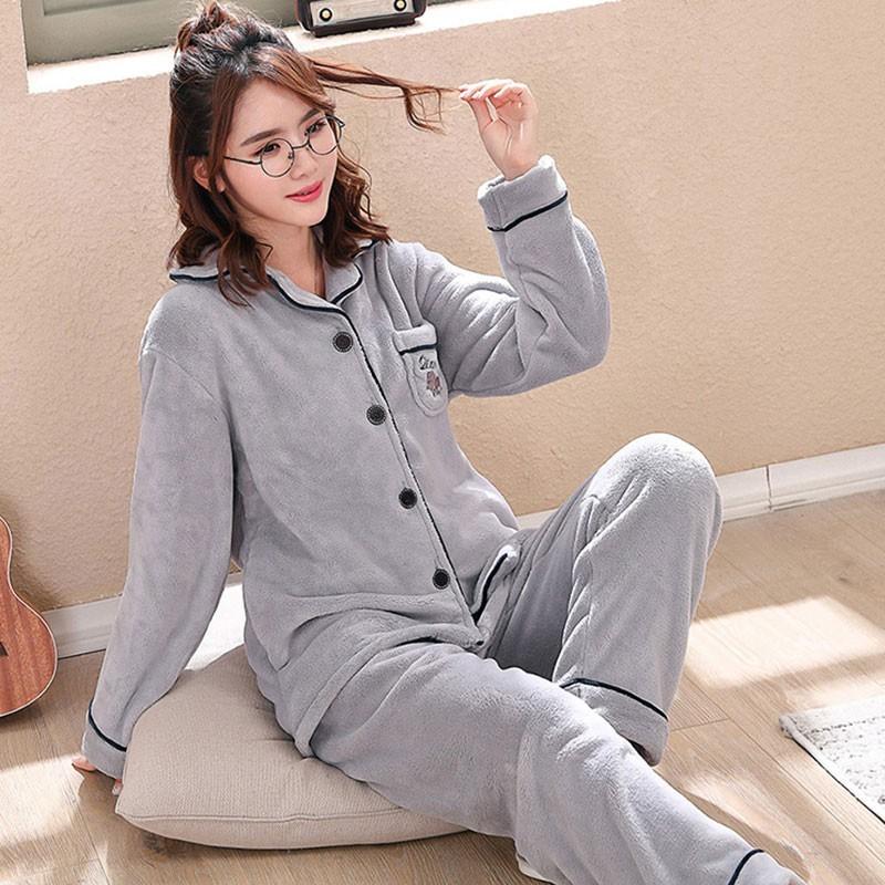 パジャマ レディース メンズ ルームウェア 上下セット 長袖 部屋着 前開き ペアパジャマ 無地 フランネル モコモコパジャマ 冬 寝巻き 寝間着 寝衣 Hpja417 Mm Shop 通販 Yahoo ショッピング