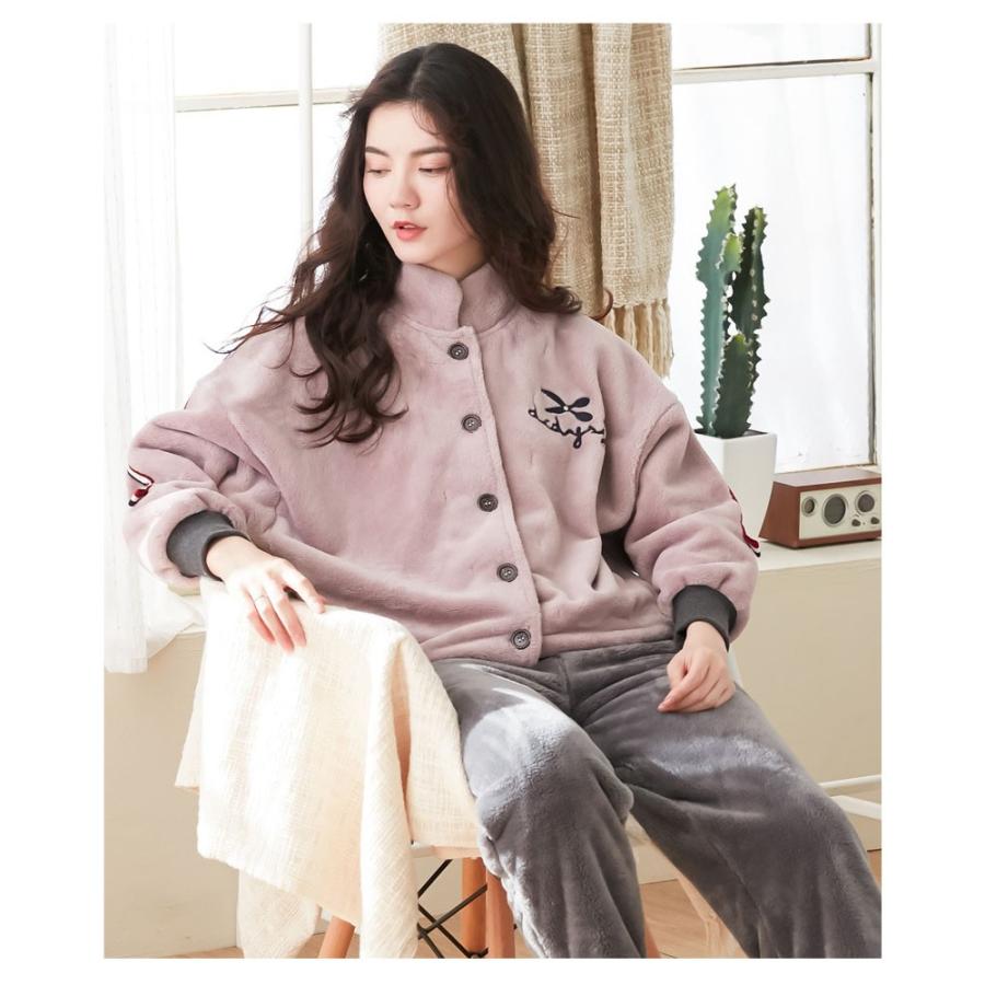 ルームウェア レディース 冬 パジャマ もこもこ 上下セット 部屋着 前開き 着る毛布 ボア 寝巻き 防寒 暖かい フランネル 代 40代 Hpja442 Mm Shop 通販 Yahoo ショッピング