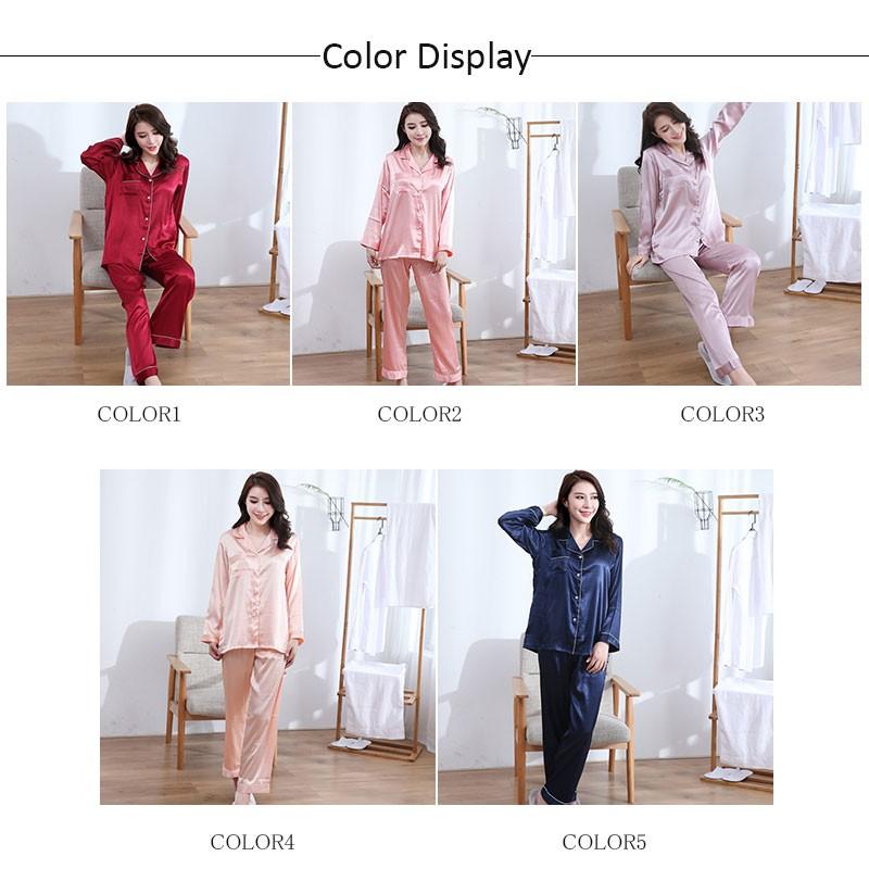 パジャマ ナイトウェア レディース サテン ルームウェア 上下セット 部屋着 女子 前開き 春 秋 かわいい 無地 Hpja448 Mm Shop 通販 Yahoo ショッピング