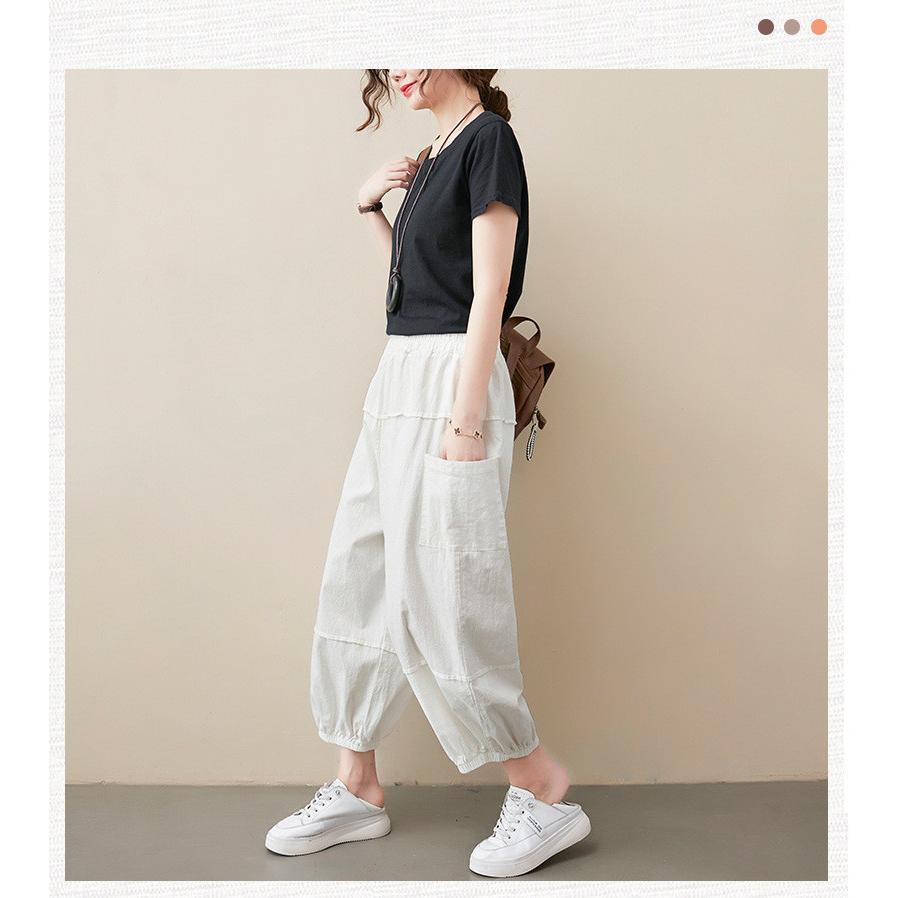 新発売 ワイドパンツ ガウチョパンツ レディース 夏 ゆったり ボトムス 無地 テーパードパンツ ウエストゴム 大きいサイズ 体型カバー 薄手 春 着痩せ 送料無料 Praxisfrauendorf De