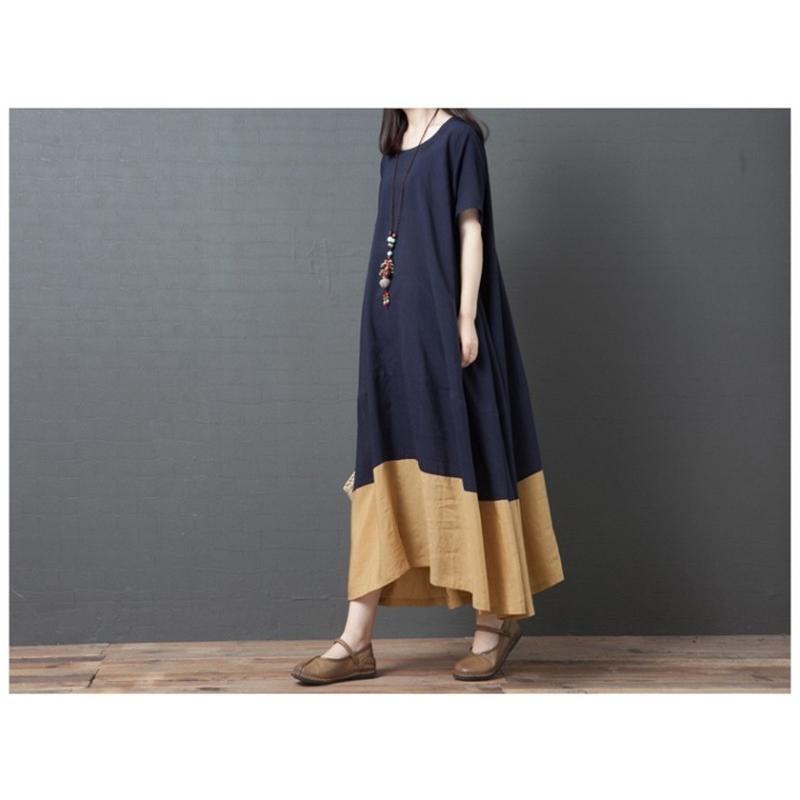 ワンピース マキシワンピース レディース ロングワンピース 無地 半袖 春夏 ロング リネン マキシ丈 切り替え 大きいサイズ 体型カバー ゆったり Xlyq1594 Mm Shop 通販 Yahoo ショッピング