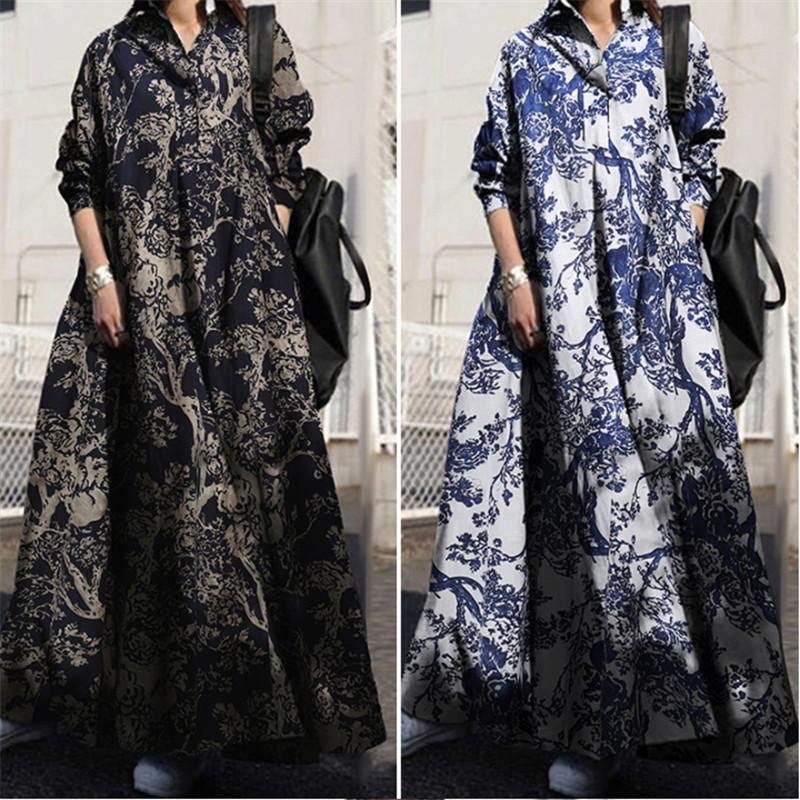 ワンピース チュニック Aライン ゆったり フレアワンピース マキシ レディース ロングワンピース 体型カバー 大きいサイズ 柔らかい 秋 綿麻 花柄 長袖 幸せなふたりに贈る結婚祝い マキシ