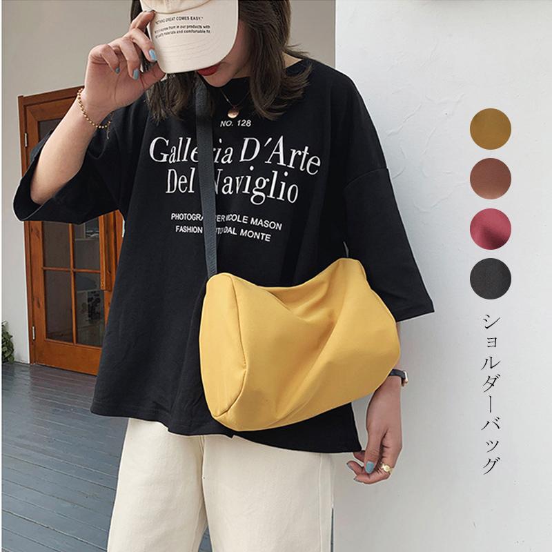 訳あり商品 ナイロンショルダーバッグ 無地 大容量 copper-tip.ca