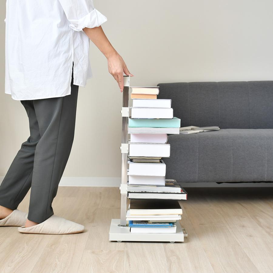 Tsum_dock ブックタワー 隠しキャスター付き ロータイプ /5段