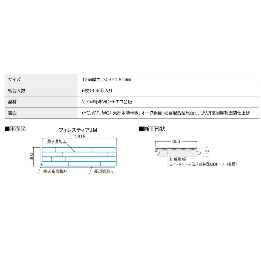 DAIKEN 天然木床材 フォレスティア JM ミルベージュ YF42-ML 6枚入り 