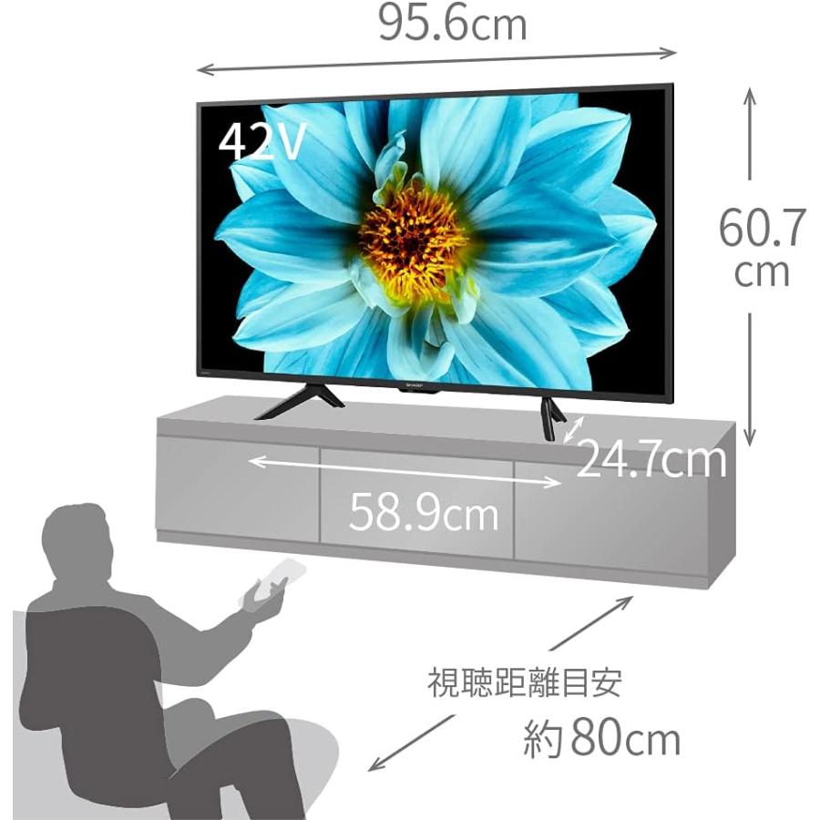 AQUOS シャープ AQUOS(アクオス) 4T-C42DJ1 4K液晶テレビ 42V型 : なら