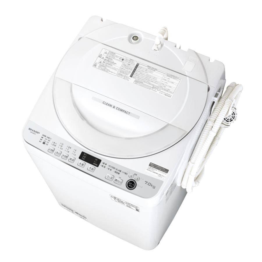 女性オーナーSHARP 洗濯機 ES-GE7G-W 7kg 2023年製 SHARP（シャープ） 全自動洗濯機 ES-GE7G-W ホワイト 7.0kg 穴なし槽