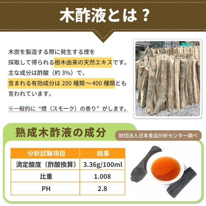 熟成 木酢液 1.5Ｌ×2本セット（合計3Ｌ）おまけ付き 原液 発がん性検査済 大西林業 北海道産 お風呂用｜naranokiya｜10