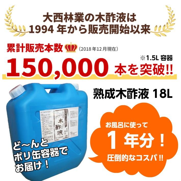 熟成木酢液 18L 原液 北海道産 大西林業 発がん性検査済｜naranokiya｜02