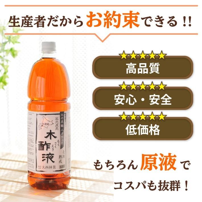 熟成 木酢液 500ｍｌ　原液 入浴・園芸用・虫除けに 発がん性物質不検出 大西林業｜naranokiya｜03