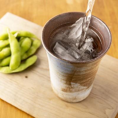 母の日 ギフト 実用的 名入れ 信楽焼 ペア フリーカップ 玄 陶器 グラス コップ ガラス彫刻工房ONOの画像