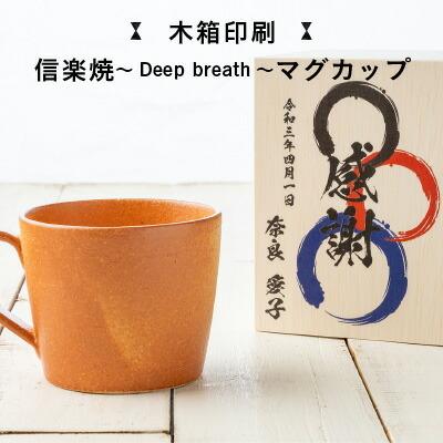 ご予約品 名入れ木箱入り 信楽焼 マグカップ 陶器 コップ 和食器 焼き物 土物 木箱入 ギフト 単品