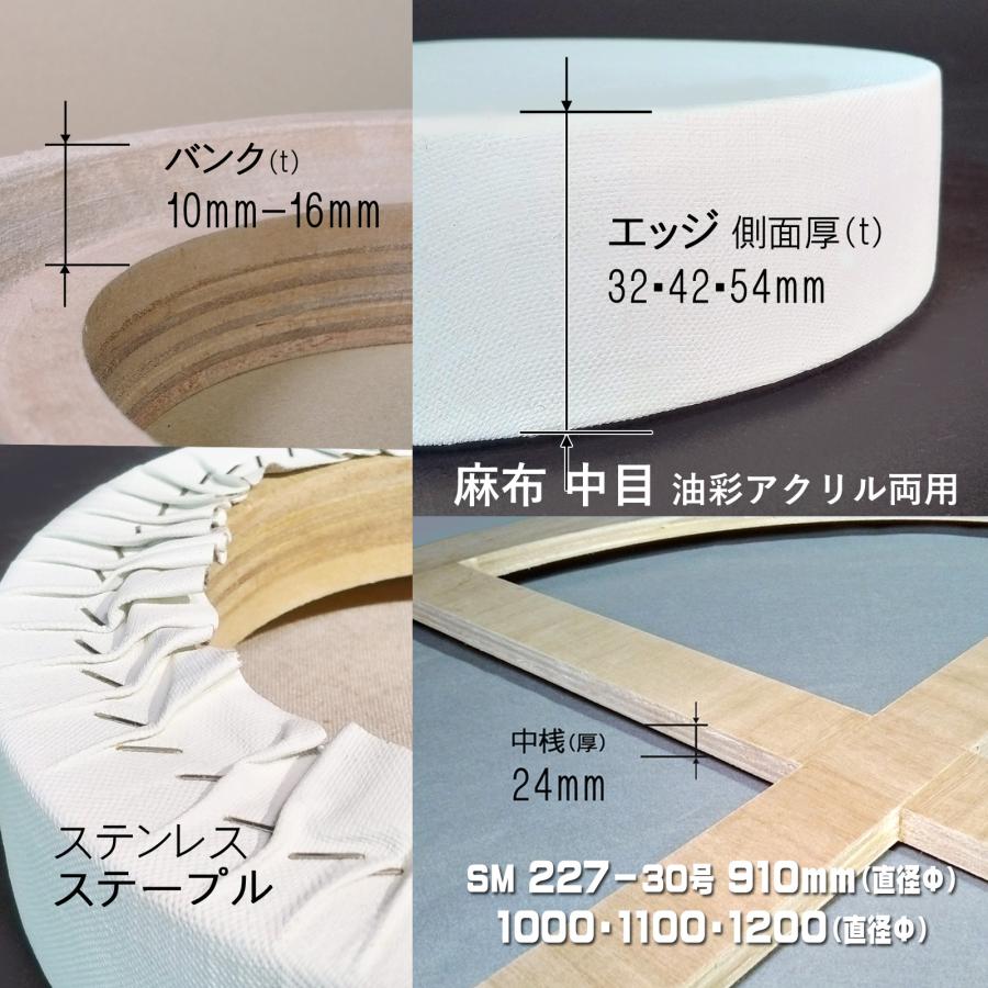 3D 円形包張り ラッピングキャンバス 3号 ＊直径 273mm（Φ）厚み「32・42・54mm」 からお選びください。送料無料の画像