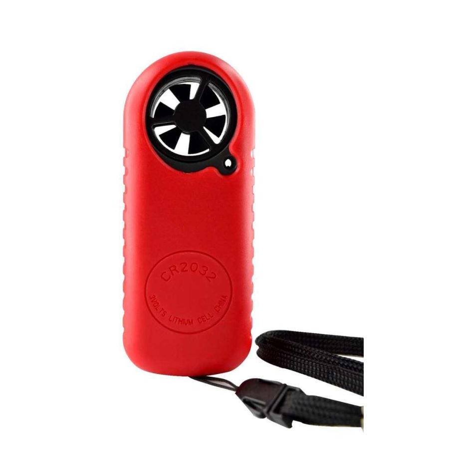 デジタル風速計・温度計（Anemometer）レッド【日本語説明書、テスト用リチウム電池付き】 |  | 02